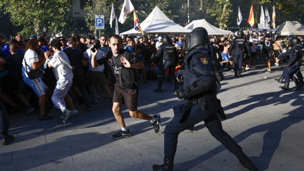police-clash-with-french-fans,-while-palestine-flag-banned-at-real-madrid