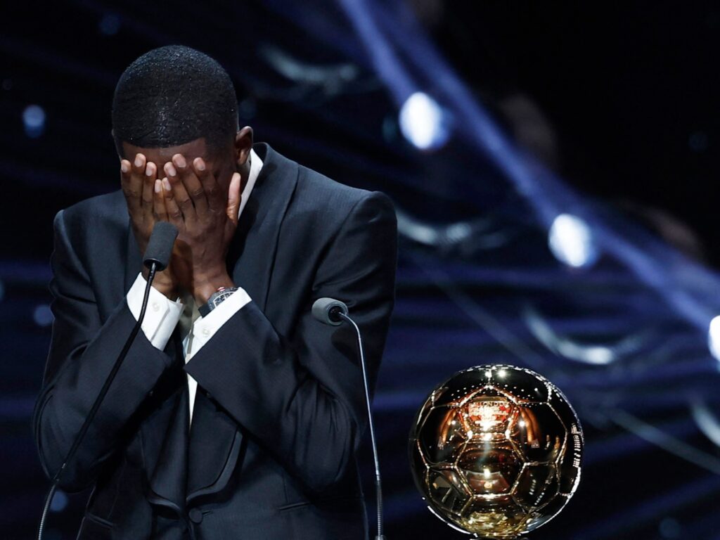 tearful-dembele-beats-yamal-to-ballon-d’or,-as-bonmati-achieves-hat-trick