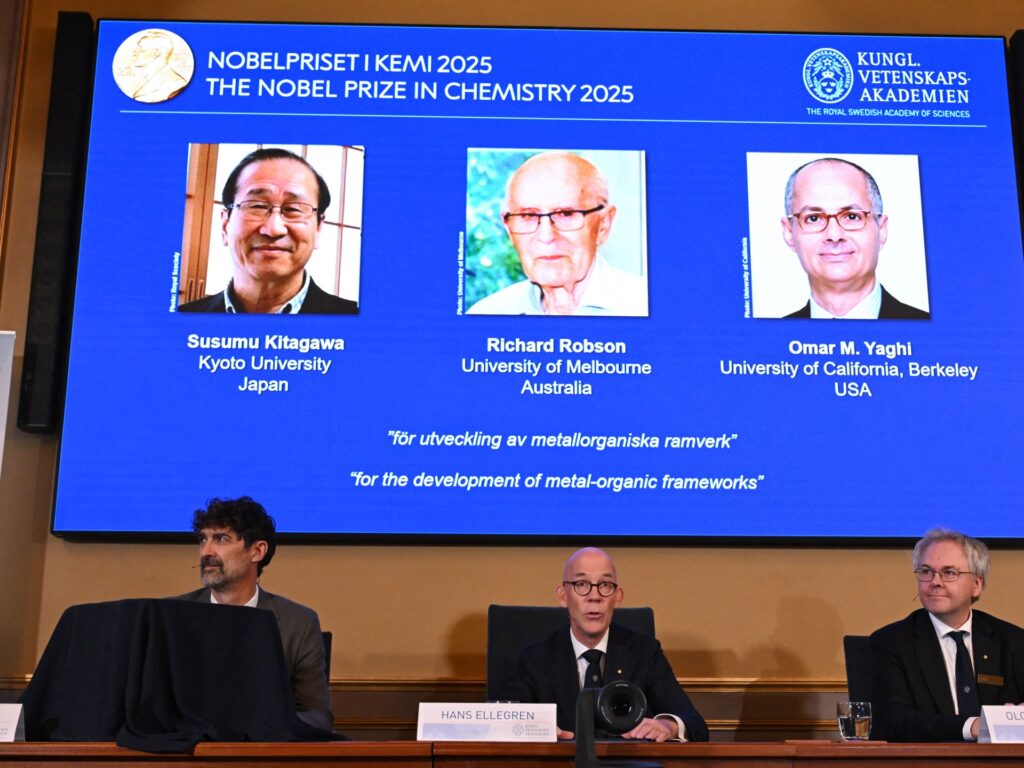 chemistry-nobel-prize-awarded-to-trio-in-field-of-metal-organic-frameworks