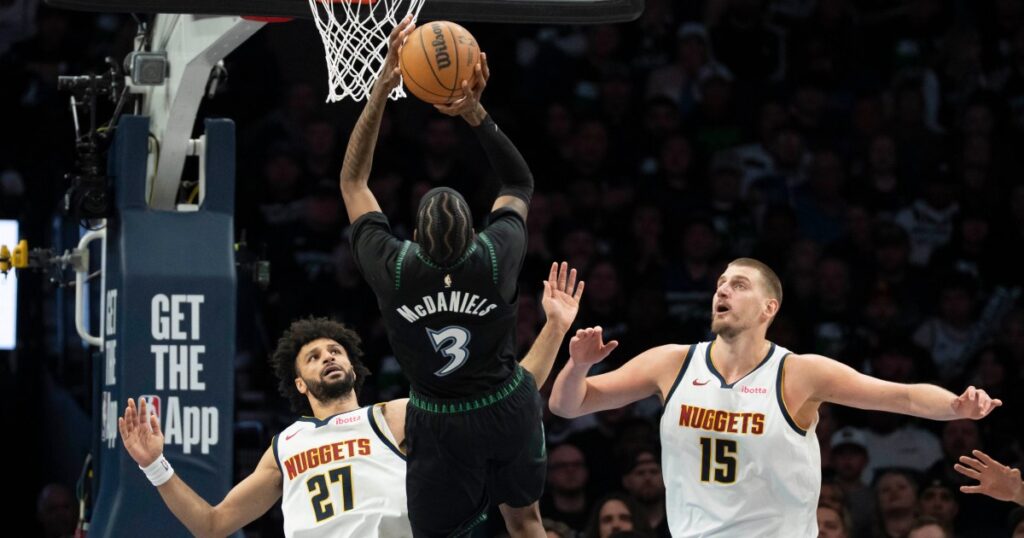 timberwolves-eliminate-nuggets-as-knicks-demolish-hawks-in-nba-playoffs